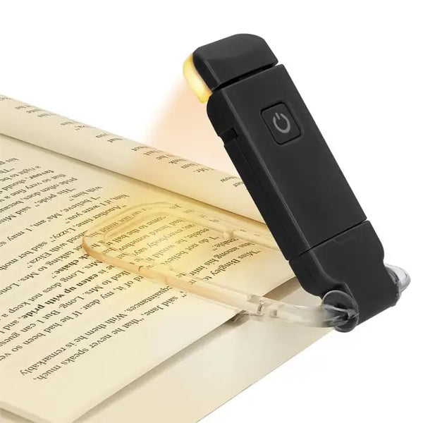 Luminária de leitura LED recarregável com clip ajustável