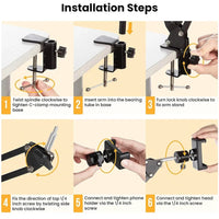 Suporte de mesa articulado para celular com braço flexível