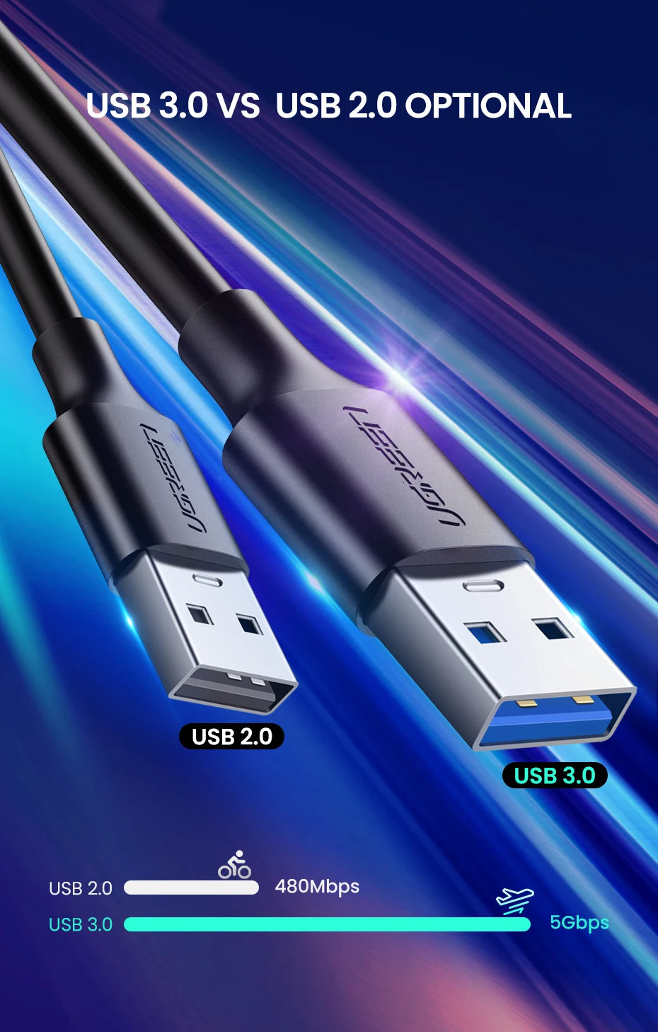 UGREEN USB C Cable 5Gbps USB3.0 A to USB C for iPhone 17 16 15 iPad Samsung S25 S24 for Switch M2 SSD NVME USB3.0 Data 18W Cable