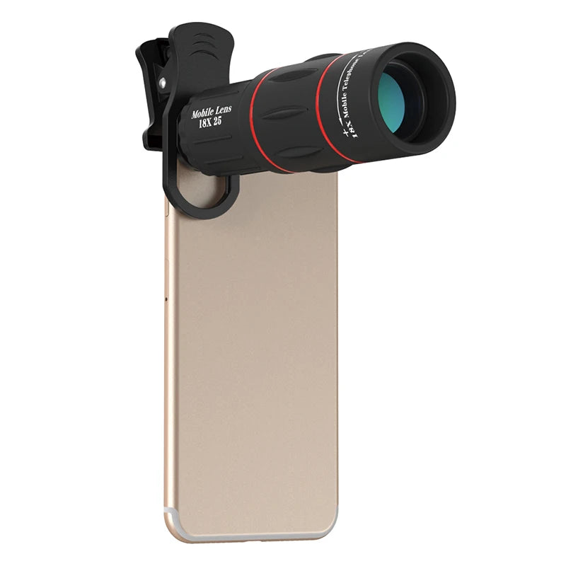 Monocular APEXEL Universal 18x25 com Zoom HD, Lente Óptica para Celular, Observação e Levantamento Topográfico, Lente Telefoto 18X com Tripé para Smartphone