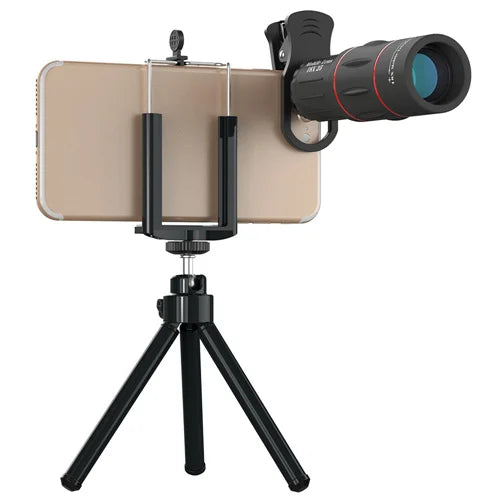 Monocular APEXEL Universal 18x25 com Zoom HD, Lente Óptica para Celular, Observação e Levantamento Topográfico, Lente Telefoto 18X com Tripé para Smartphone