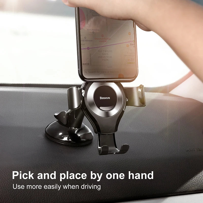 Suporte para celular Baseus Gravity para carro, compatível com iPhone 16 e Samsung, com ventosa