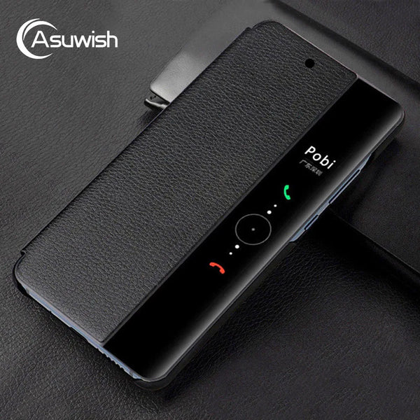 Capa carteira de couro para Huawei P30, P40 e Mate