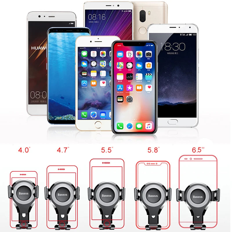 Suporte para celular Baseus Gravity para carro, compatível com iPhone 16 e Samsung, com ventosa