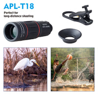 Lente telefoto Apexel 18x para celular com tripé e clipe