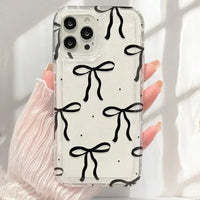 Capa transparente com laço e coração para iPhone