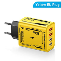 Carregador de parede 120W com 4 portas USB-C e USB-A