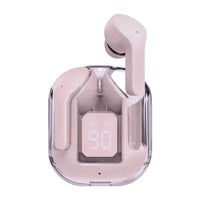Fone Bluetooth T2 transparente com display LED de bateria