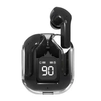 Fone Bluetooth T2 transparente com display LED de bateria