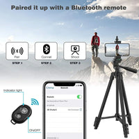 Tripé para celular de 102cm com controle Bluetooth