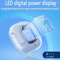 Fone Bluetooth T2 transparente com display LED de bateria