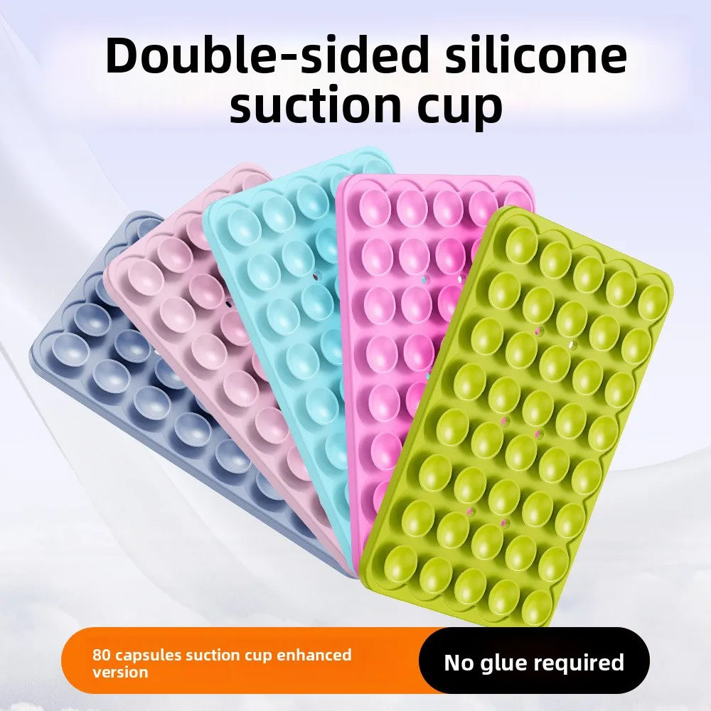 Single Double Side Silicone Suction Pad For Mobile Phone Fixture Suction Cup Backed Multifunctional Adhesive Silicone Rubber Suc
