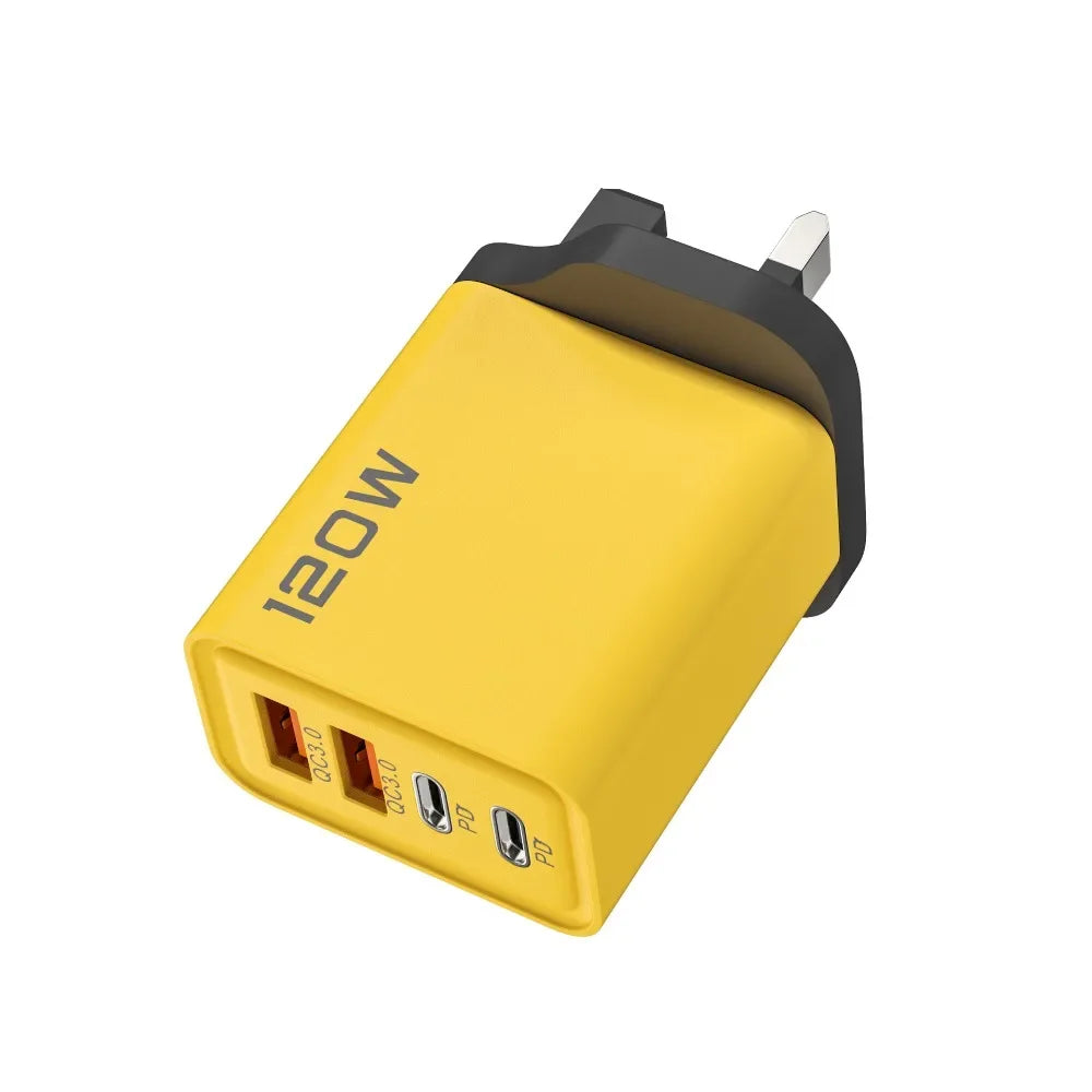 Total 120W Phone Charger Fast Charging Quick Charger PD USB Type C Wall Adapter For iPhone 16 15 Xiaomi 14 Huawei Redmi Oneplus