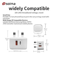Carregador de parede compacto PD USB-C e USB-A