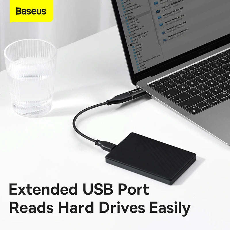 Adaptador Baseus USB 3.1 OTG, conversor USB Tipo C para USB Fêmea para Macbook Pro Air, Samsung S22, Xiaomi, conector USB-C USBC OTG