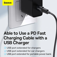 Adaptador OTG Baseus USB-C para USB fêmea em liga de alumínio