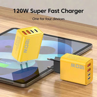 Carregador de parede 120W com 4 portas USB-C e USB-A