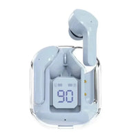 Fone Bluetooth T2 transparente com display LED de bateria