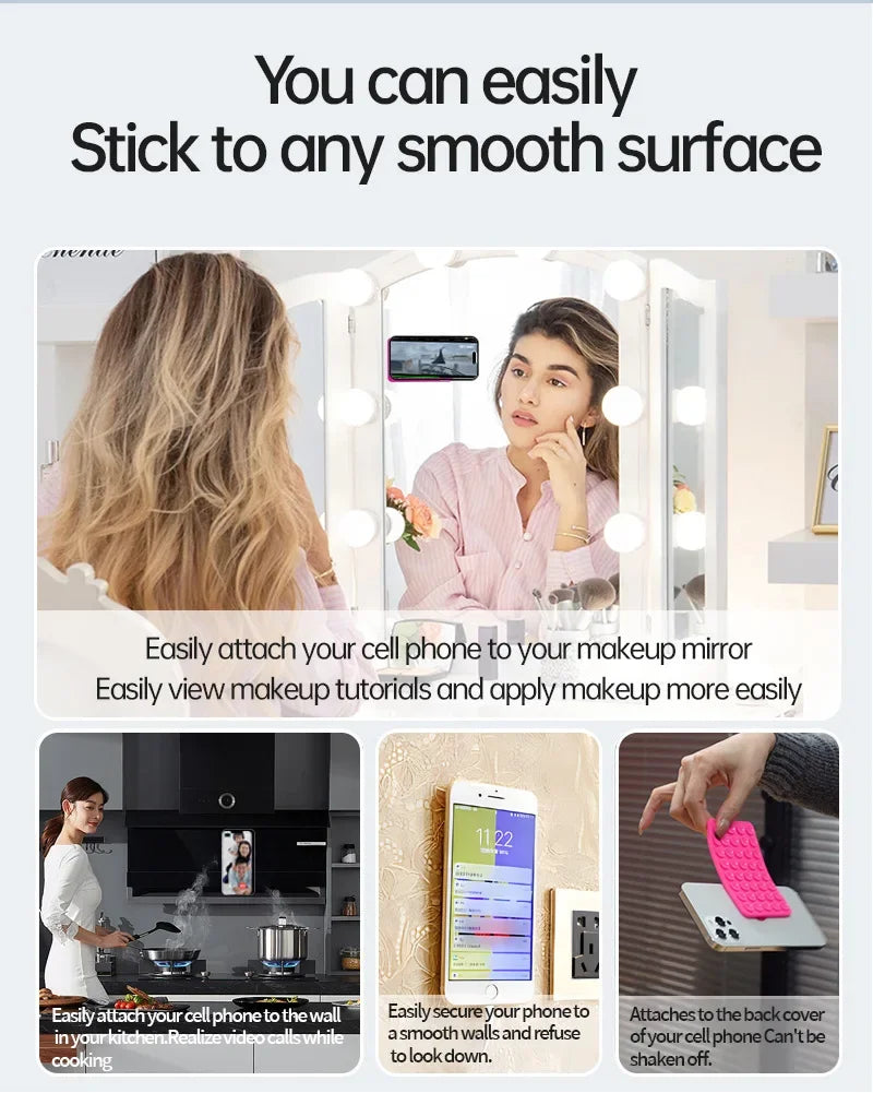 Single Double Side Silicone Suction Pad For Mobile Phone Fixture Suction Cup Backed Multifunctional Adhesive Silicone Rubber Suc