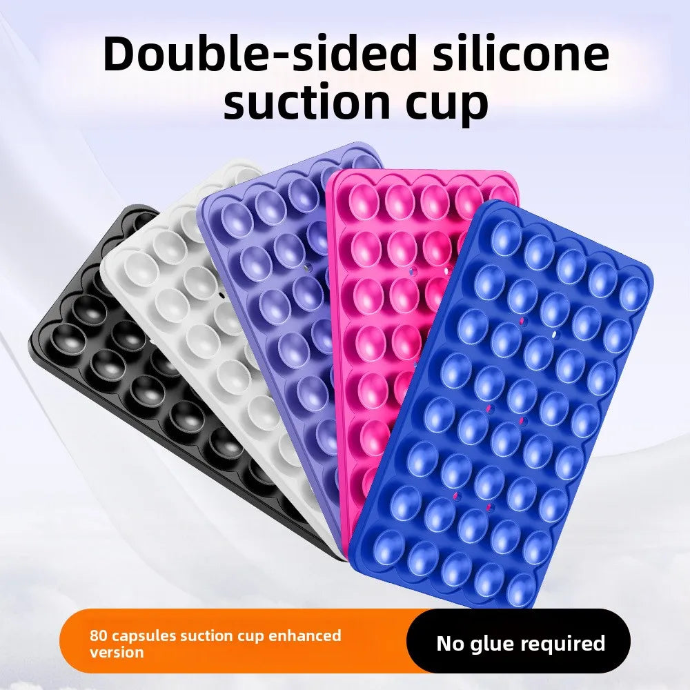 Single Double Side Silicone Suction Pad For Mobile Phone Fixture Suction Cup Backed Multifunctional Adhesive Silicone Rubber Suc