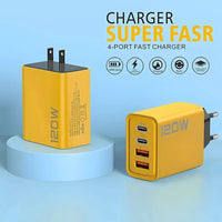 Carregador de parede 120W com 4 portas USB-C e USB-A