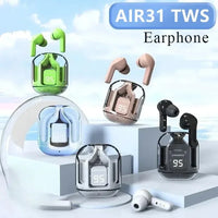 Fone Bluetooth T2 transparente com display LED de bateria