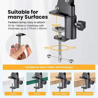 Suporte de mesa articulado para celular com braço flexível