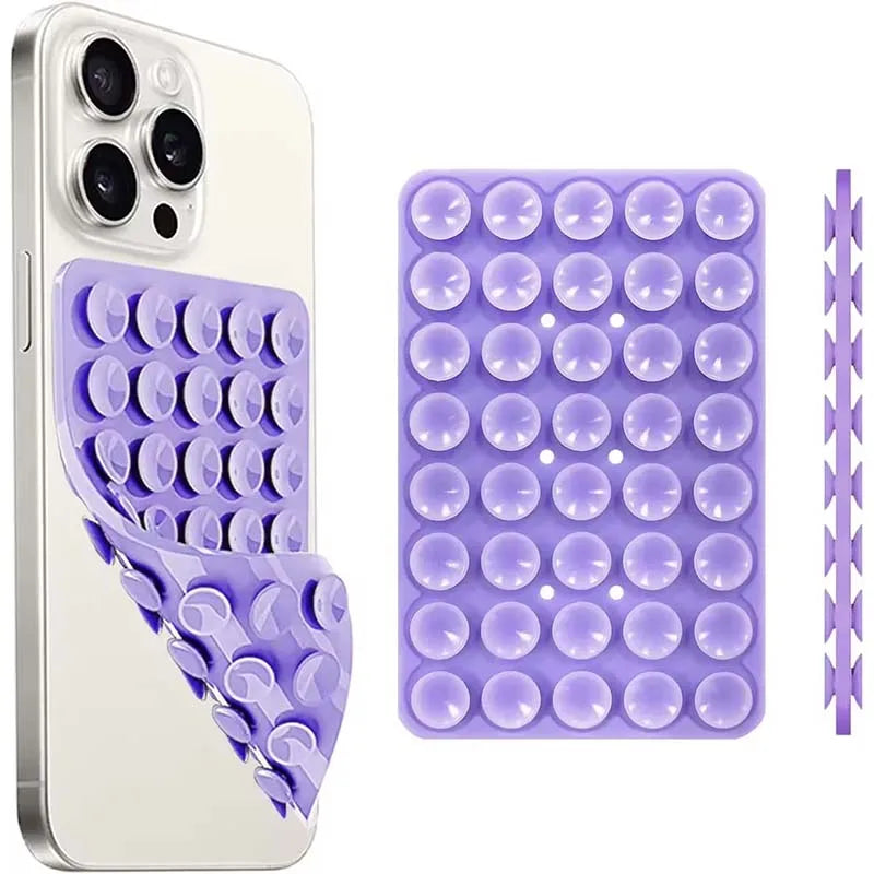 Silicone Suction Cup Phone Case Mount Double Sided Hands-Free Strong Grip Holder for Selfies and Videos for iPhone Android