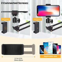Suporte de mesa articulado para celular com braço flexível