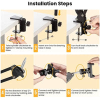 Suporte de mesa articulado para celular com braço flexível