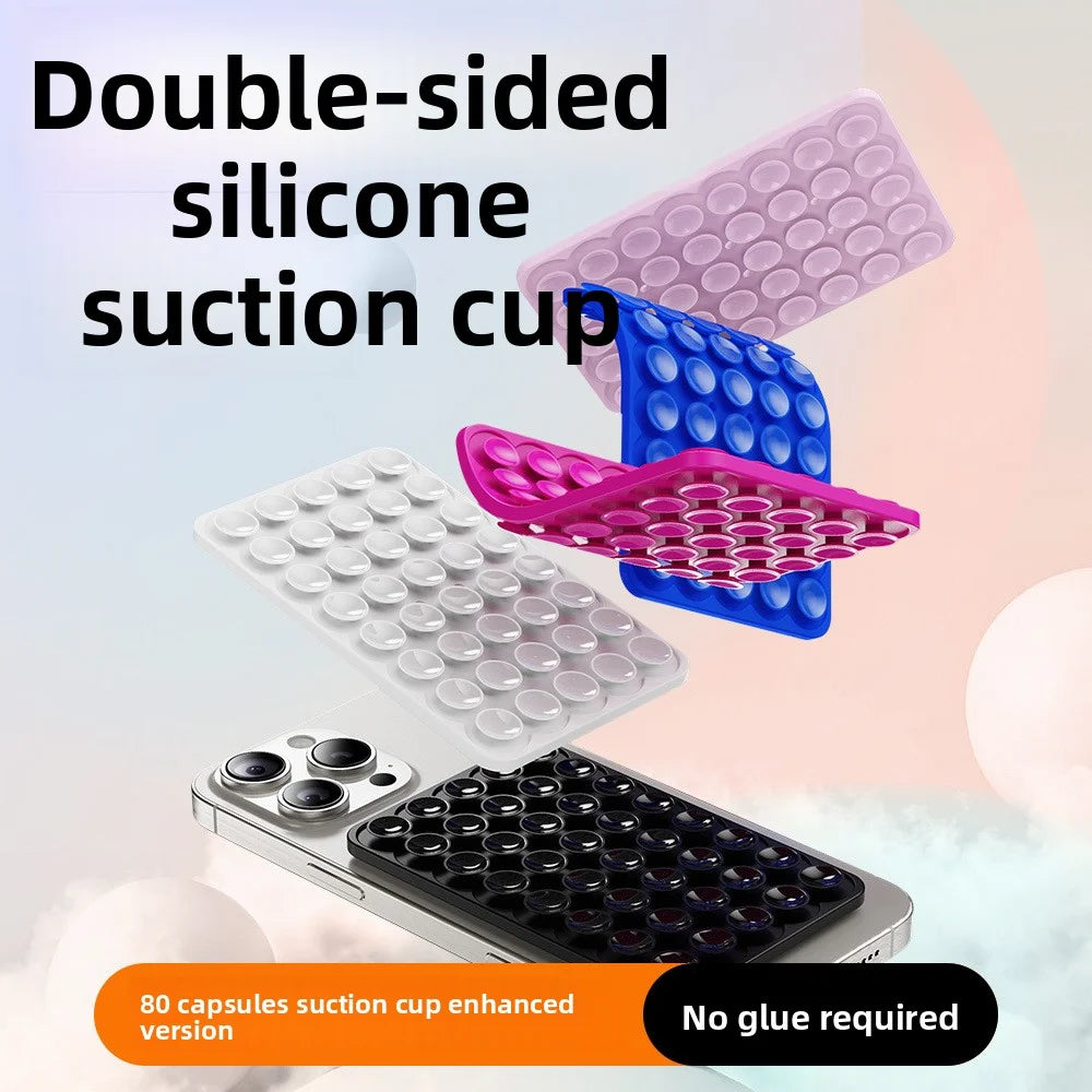 Single Double Side Silicone Suction Pad For Mobile Phone Fixture Suction Cup Backed Multifunctional Adhesive Silicone Rubber Suc