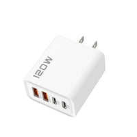 Carregador de parede 120W com 4 portas USB-C e USB-A